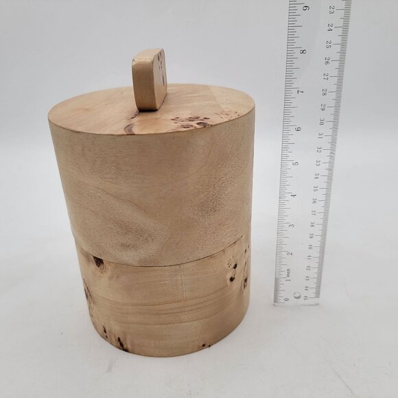 Round Maple Burl Box - Picture 4 of 4